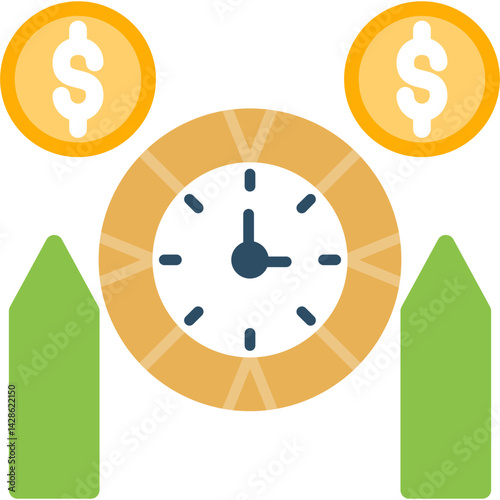 Time Investment Flat Icon