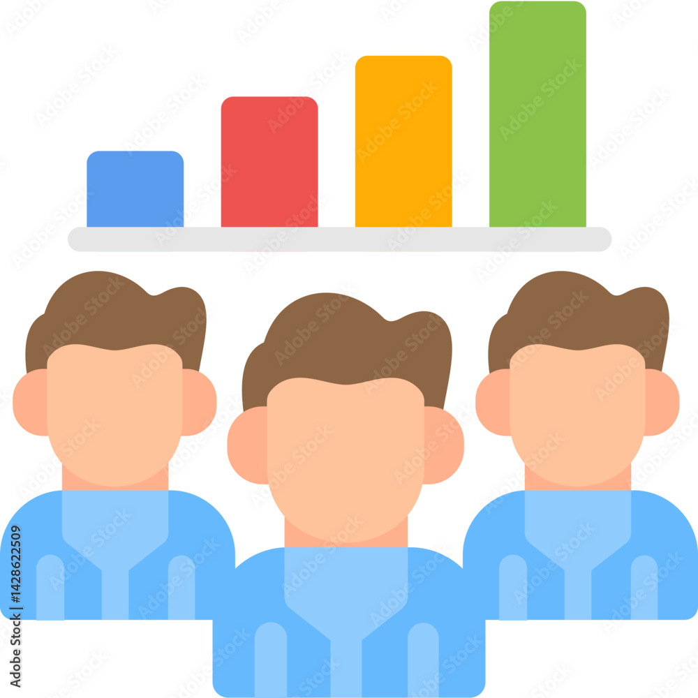 Fototapeta premium Team Performance Flat Icon