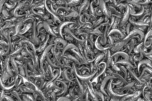 Obraz na płótnie Abstract Metallic Swirl Pattern in Monochrome Color Scheme w salonie