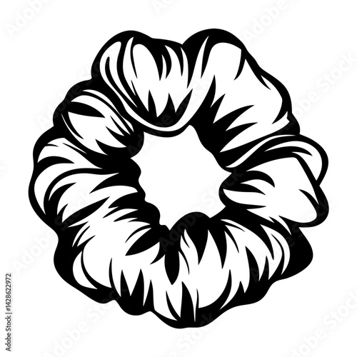 Black and white scrunchie design showcasing a timeless vintage style accessory