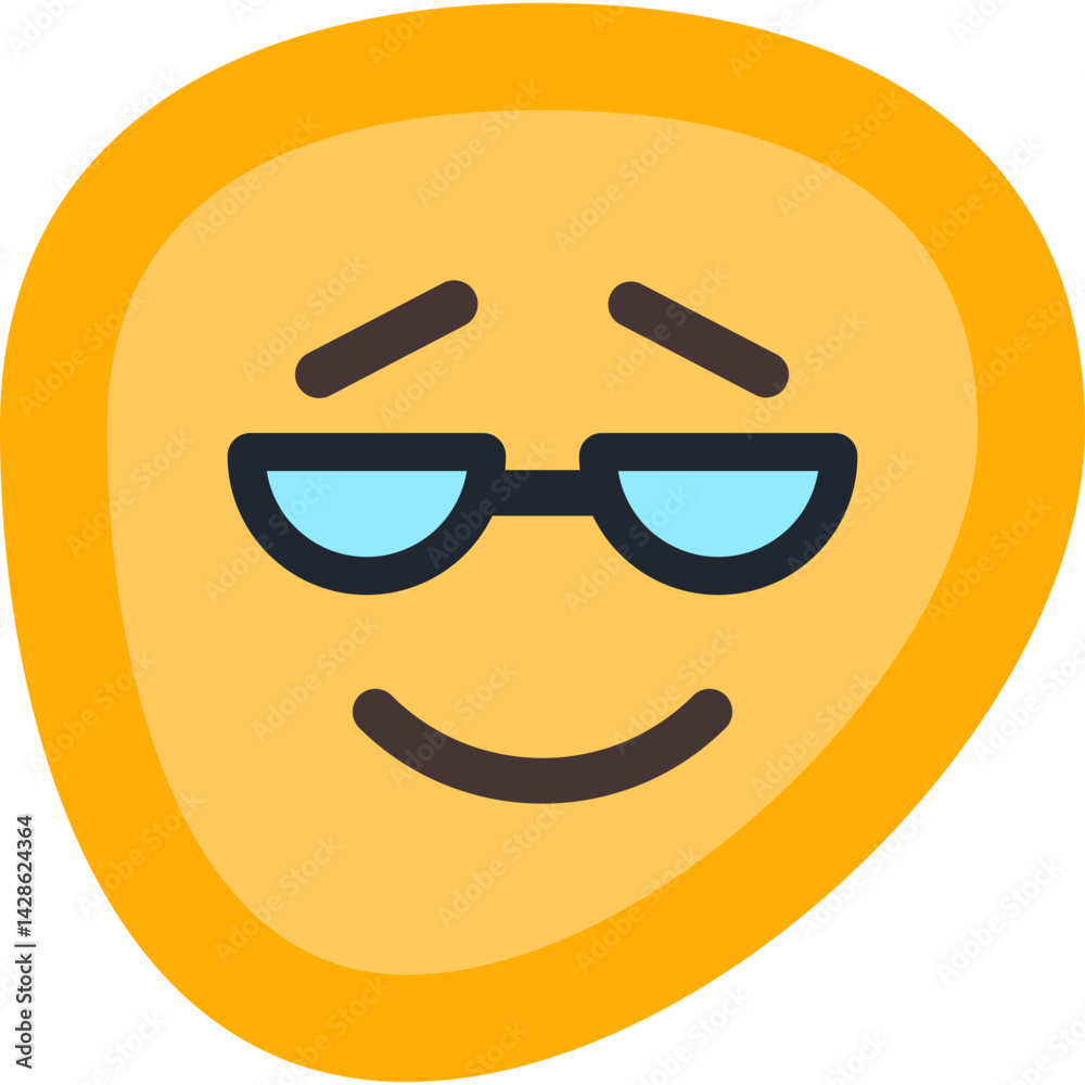 Cool Face with Sunglasses Flat Icon Cool Face with Sunglasses Flat Icon