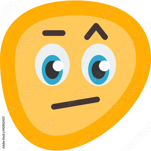 Bored Face Flat Icon
