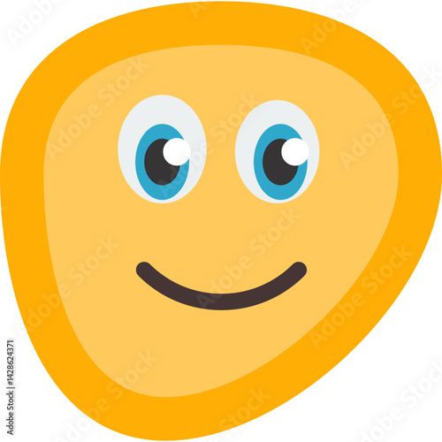 Happy Face Flat Icon