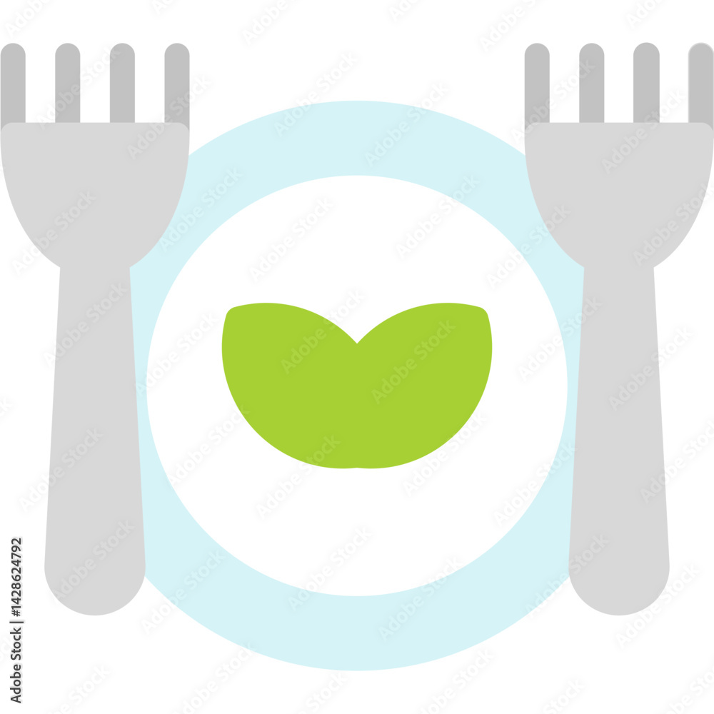 Obraz premium Vegetarian Diet Flat Icon