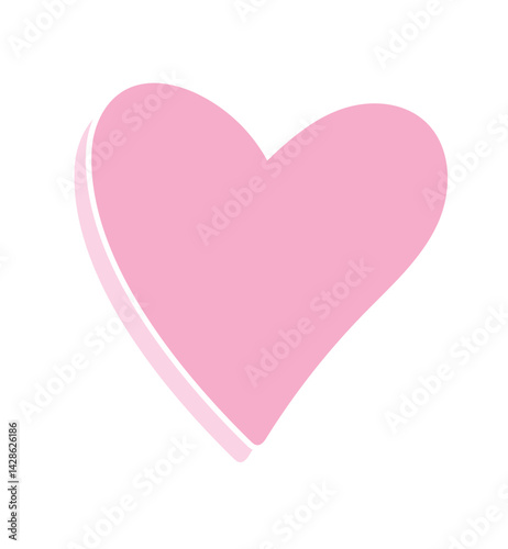 pink heart on white background