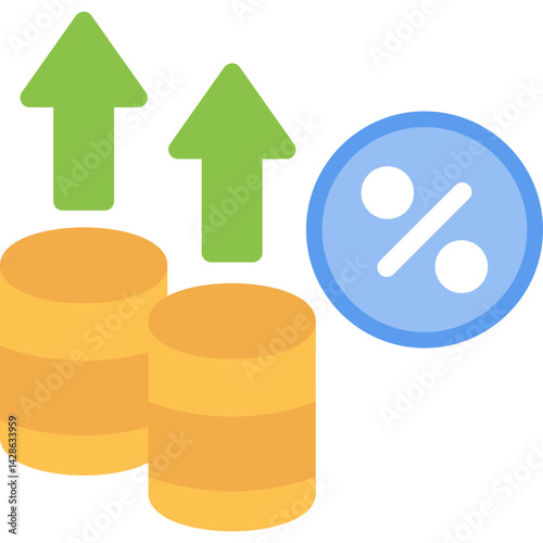 Inflation Rate Flat Icon