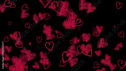 Valentine Hearts Loop Black