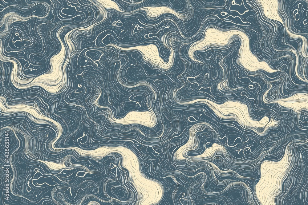 Abstract Wavy Background with Fluid Lines and Soft Color Palette