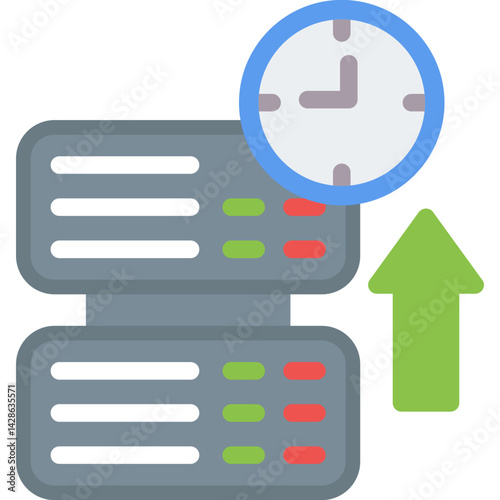Server Uptime Flat Icon