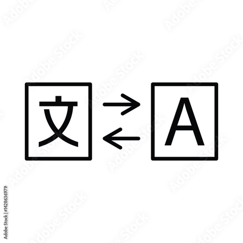 translation icon , template, flat, design, vector, illustrations, education, style, trendy, collections