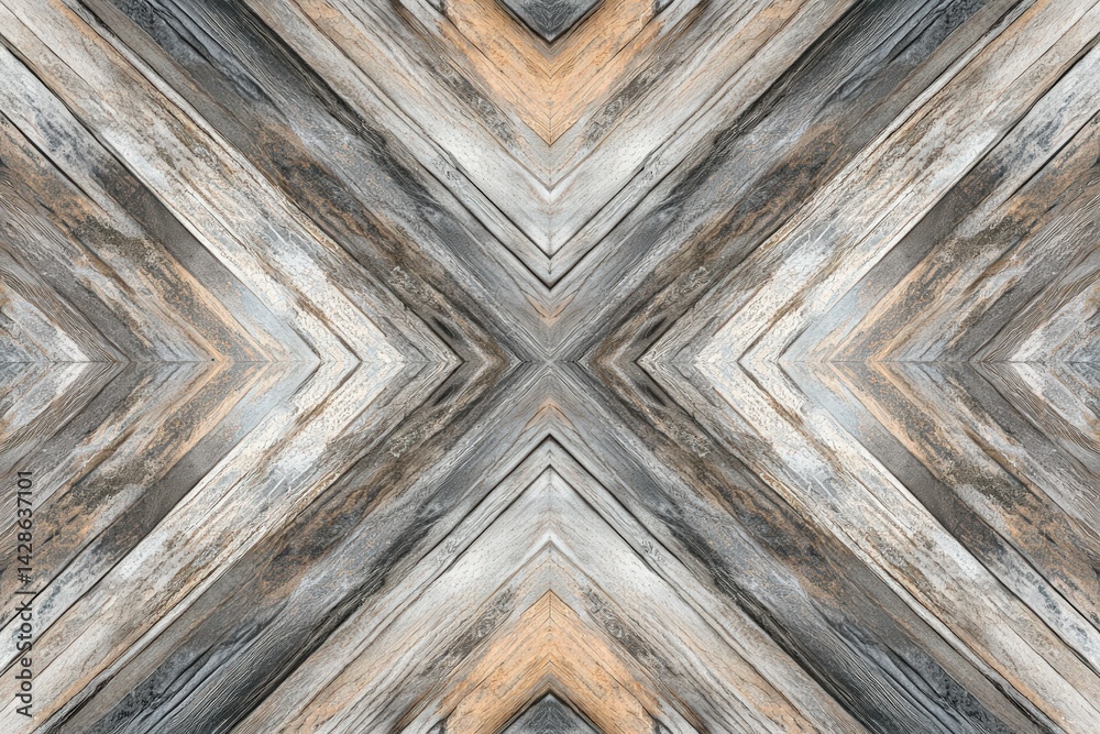 Abstract Wooden Texture Background With Symmetrical Design