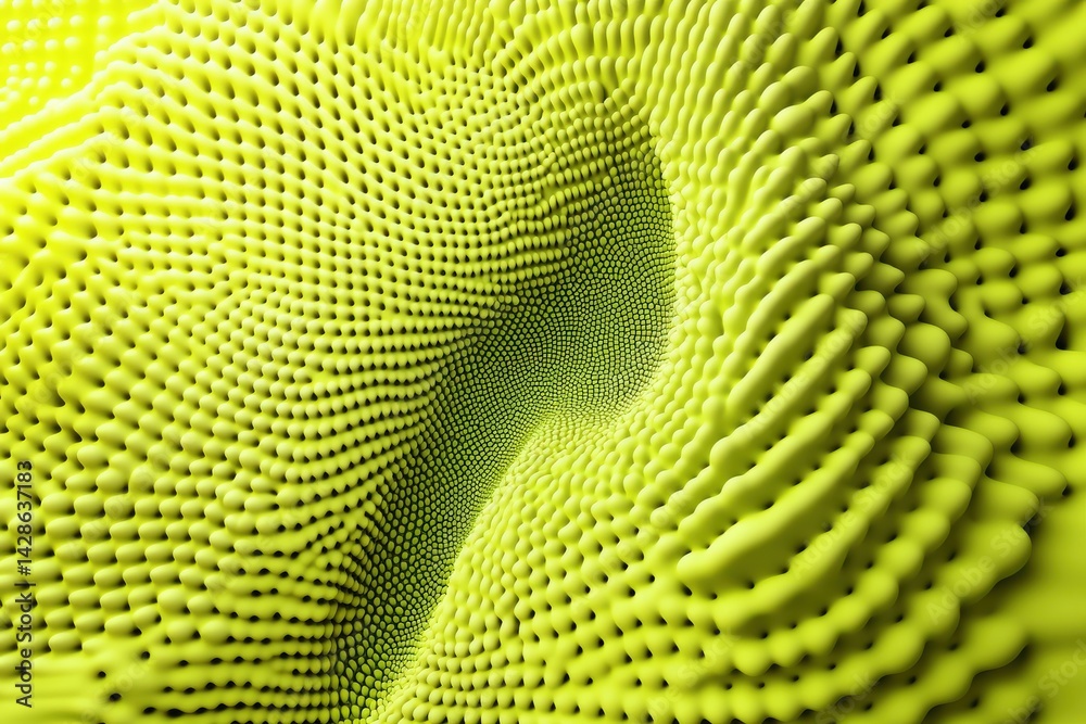 Abstract Yellow Wavy Surface with Bumps and Depth | 3D Texture Art