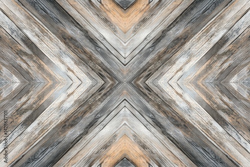 Obraz na płótnie Abstract Wooden Texture Background With Symmetrical Design w salonie