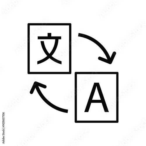 translation icon , template, flat, design, vector, illustrations, education, style, trendy, collections