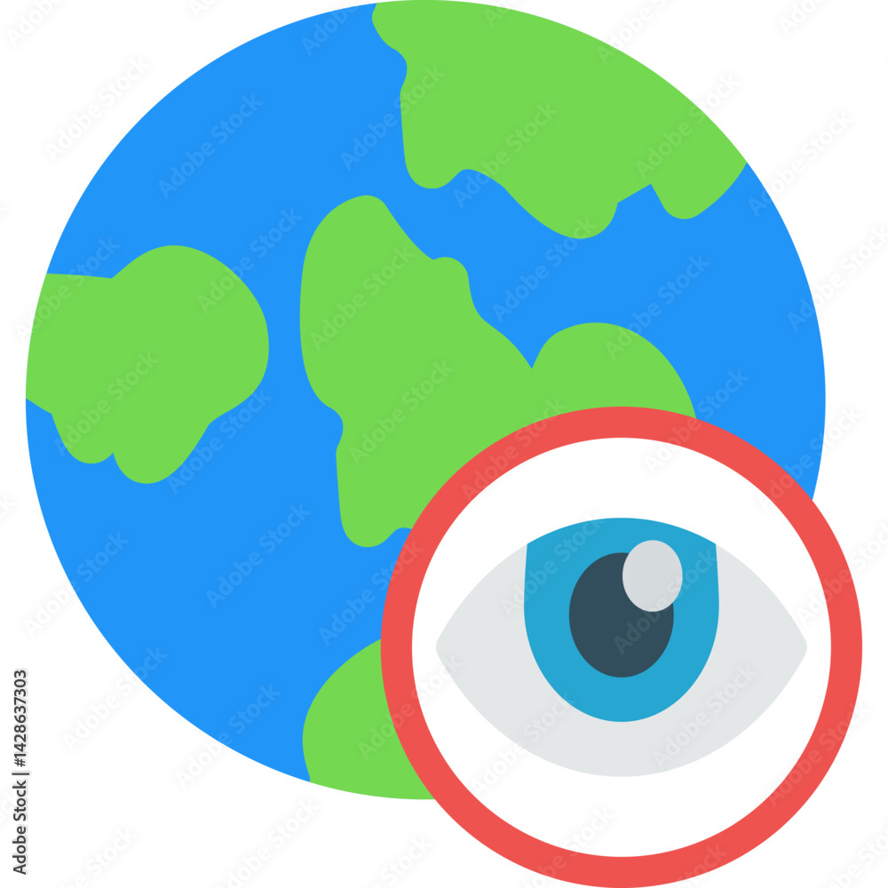 Obraz premium Global Perspective Flat Icon