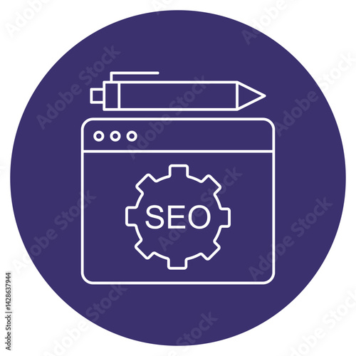 SEO Writing  icon, Boost Your Rankings with Strategic SEO Writing, Crafting Content That Google and Readers Love, vector