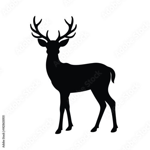 Deer Silhouette Icon on White Background