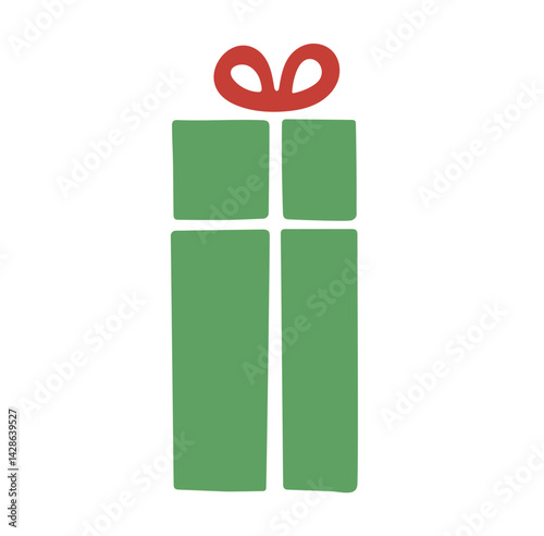 green gift box with ribbon