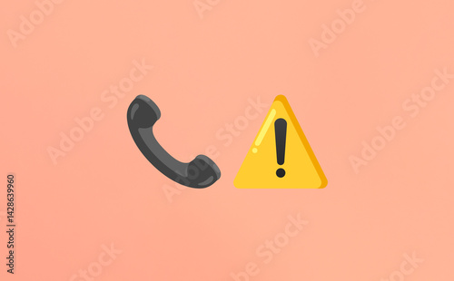 Voice Phishing, Vishing, Phone Alert Emojis and Banner.