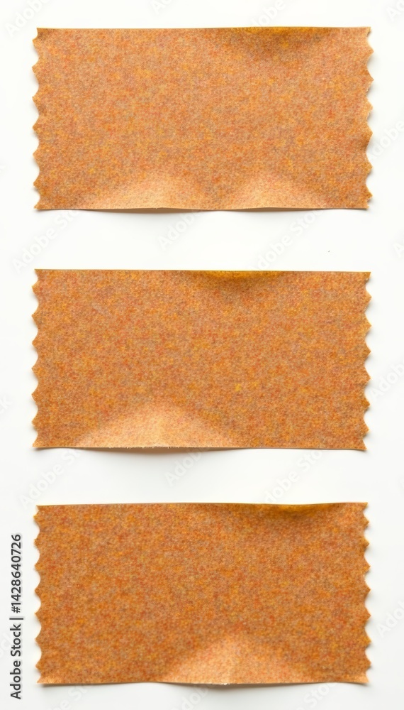 Fototapeta premium Set of three brown adhesive tape stickers for creative DIY projects and gift wrapping, sticky, scrapbooking