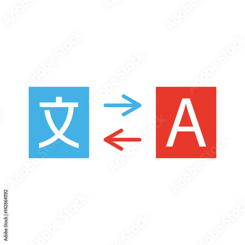 translation icon , template, flat, design, vector, illustrations, education, style, trendy, collections