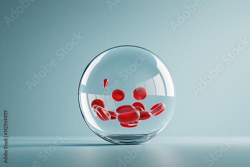 Human red blood cells in bubble