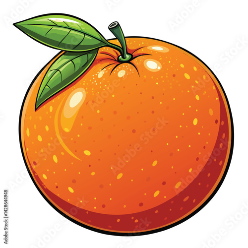 Vibrant orange fruit with leaves