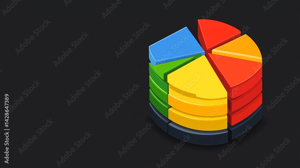 Obraz premium Colorful Pie Chart Template for Infographic Presentation Design