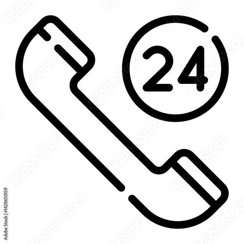 24 hours line icon