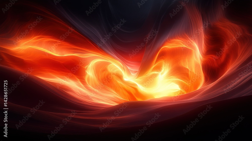 Fototapeta premium Abstract fiery vortex in dark space