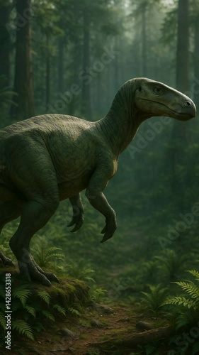 Serene Iguanodon in Forest