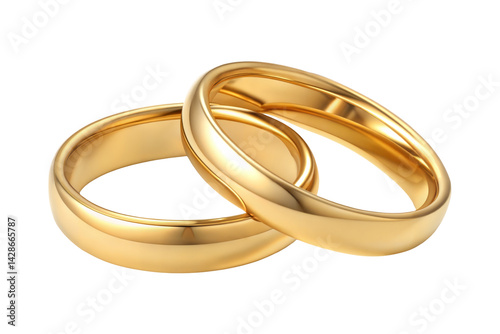 Wallpaper Mural Two gold wedding rings isolated on transparent background. Png Torontodigital.ca