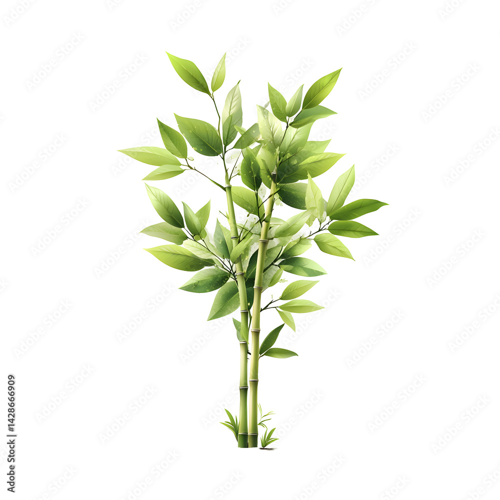 Obraz premium Closeup view of a thriving plant with abundant green leaves and a slender stem conveying a sense of vitality and natural growth