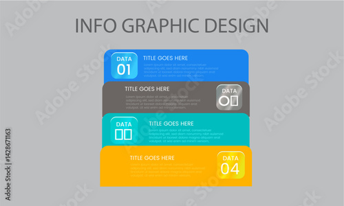 Concept of arrow business model with 4 successive steps. 4 colorful graphic elements. Timeline design for brochure, presentation. Infographic design layout ,  process diagram and presentations step, 