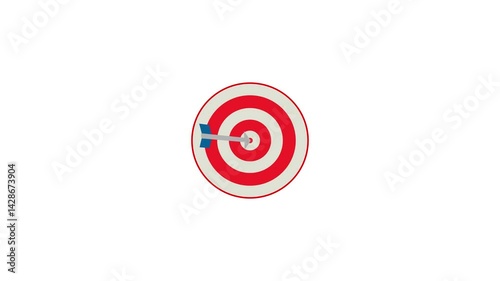 Marketing targeting strategy icon animated. business goals achievement, target icon