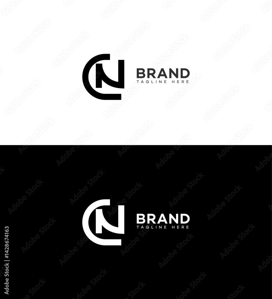 Modern Monogram Logo Design Circular Letter CN or NC Brand Identity Modern Monogram Logo Design Circular Letter CN or NC Brand Identity