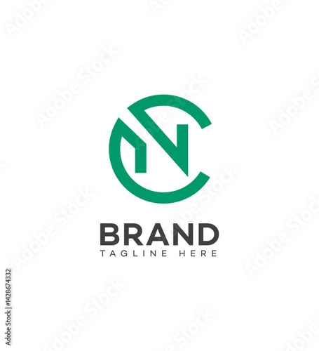Free Download Modern Green Circular Brand Logo Design, Letter CN or NC Initial - GFXLoad