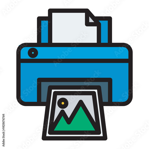 graphic design line flat_Printer
