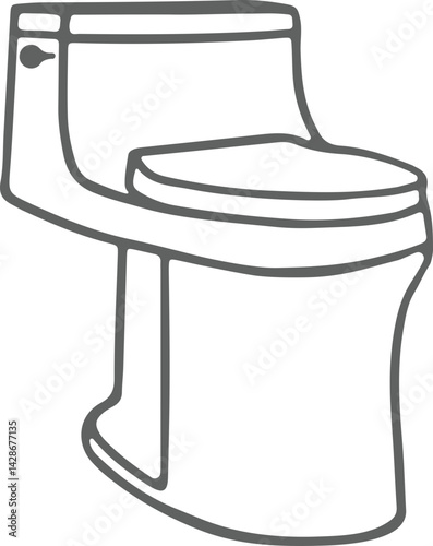 hand drawn vector illustration of a toilet