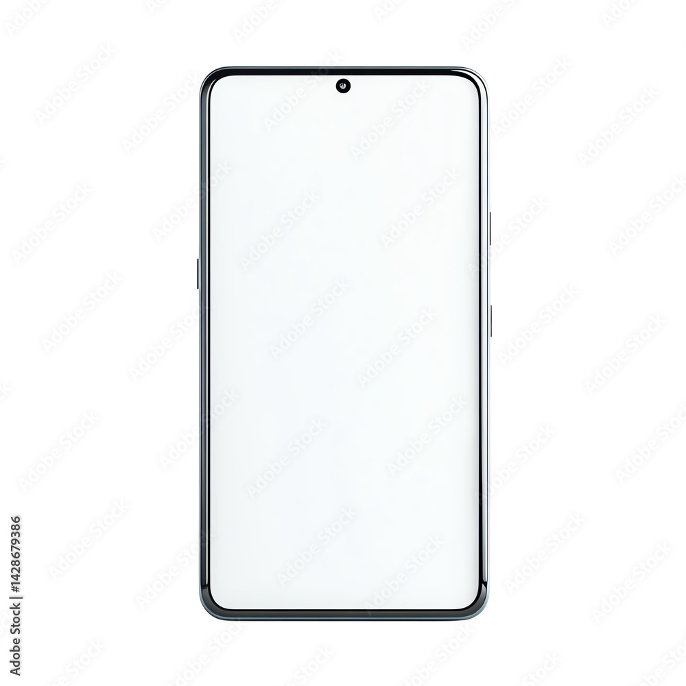 dicut png isolated transparent A sleek smartphone with a blank screen, perfect for illustrating modern communication and digital lifestyle.