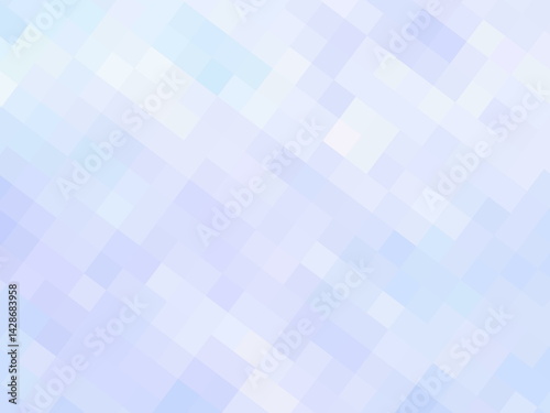 青と水色の四角形が作り出す繊細で神秘的なモザイク～透明感あふれる抽象的な幾何学模様20