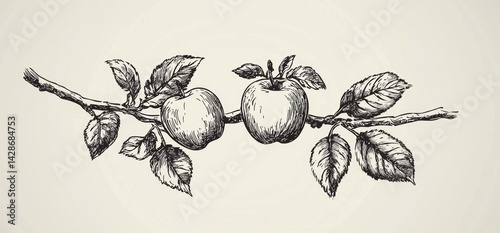 Creative interpretation of an apple branch showcased simply
