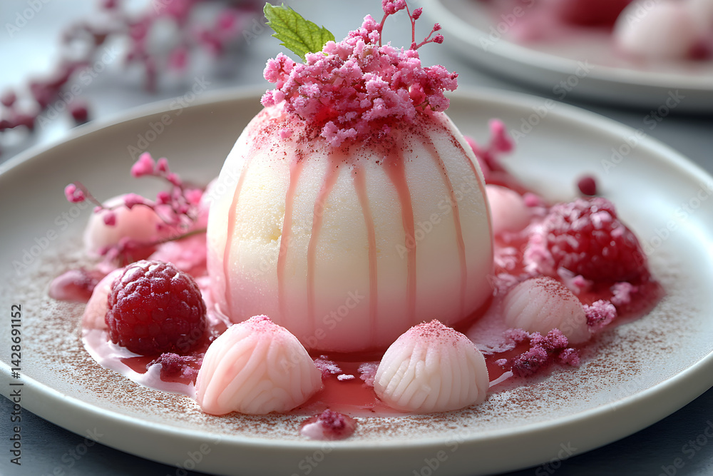 Mochi Ice Cream styled on dark grey background with clean plating and props