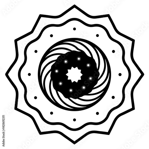 Minimal Milky Way Mandala Vector on White