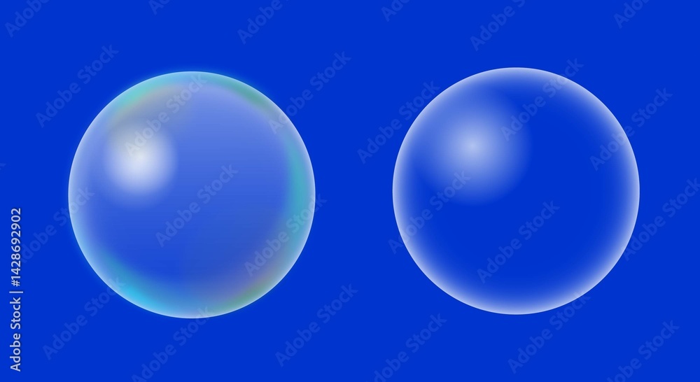 Obraz premium カラーと白のシャボン玉 