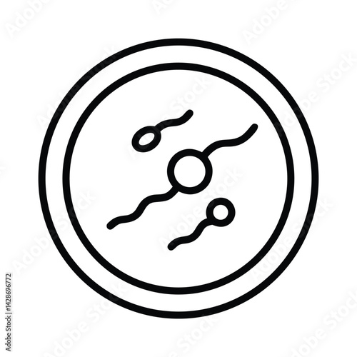 Semen Cell Fertilization in Round Plate Icon
