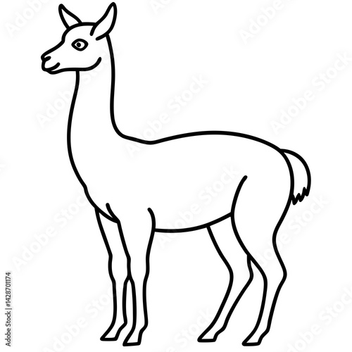 Minimalist Vicuna One-Line Art