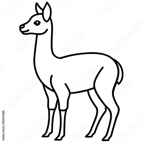 Minimalist Vicuna One-Line Art