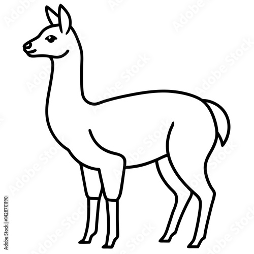 Minimalist Vicuna One-Line Art