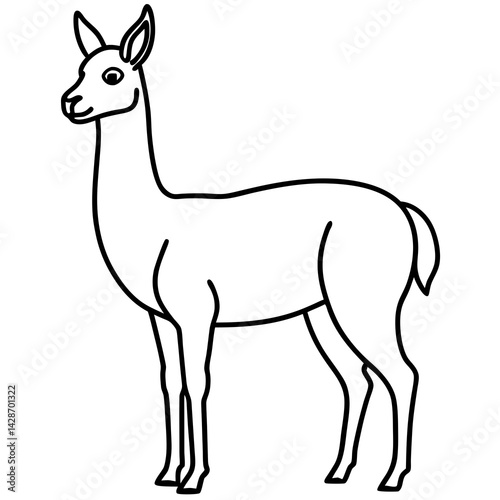 Minimalist Vicuna One-Line Art